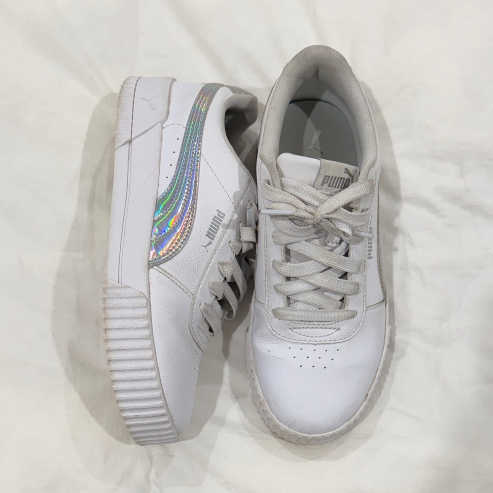 Puma White Low-Top Leather Sneakers